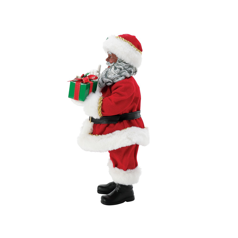 Traditions de Noël Père Noël secret père Noël afro-américain 10,5 po