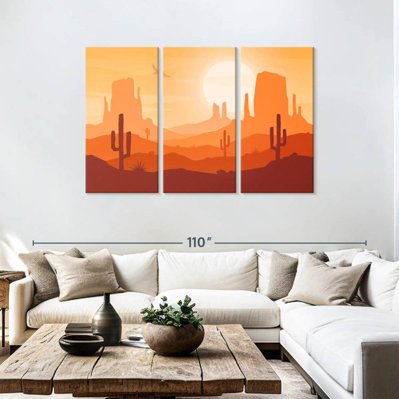 Lelar Simple Desert Landscape, 48" H x 74" W