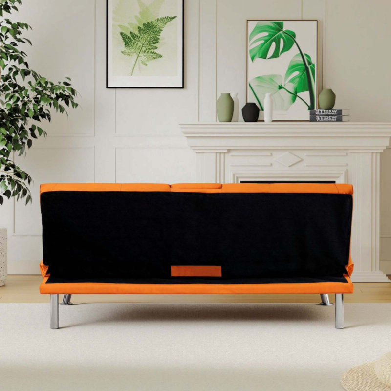Leather Multifunctional Double Folding Sofa Bed with Coffee Table for Office Use