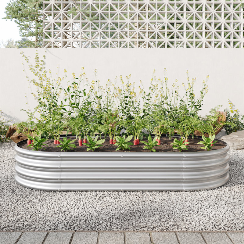 Ensemble de jardin surélevé galvanisé, robuste, résistant à la rouille et facile à assembler pour les légumes, les fleurs et les herbes
