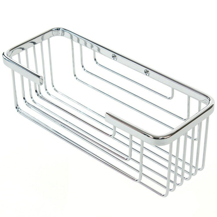 Polished Chrome Rectangular Wall Mounted Shower Basket