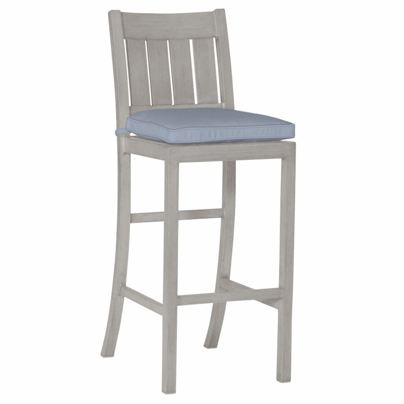 Tabouret de bar Club Wrought, Welt, Chambray tonnelle, Huître