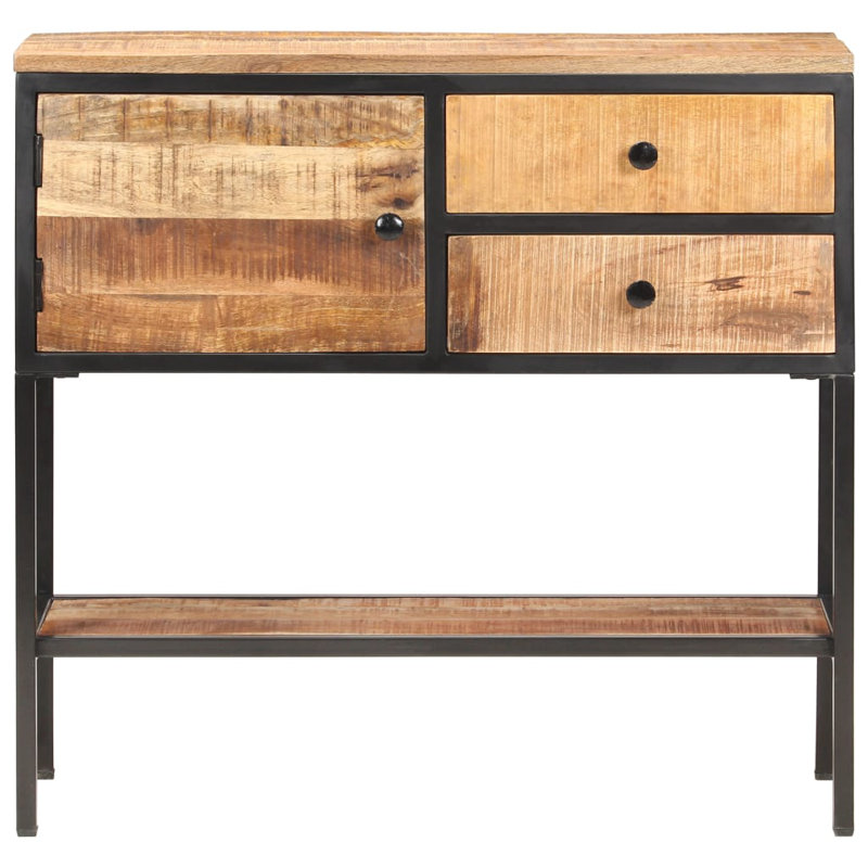 Buffet rustique - Armoire de rangement en bois de manguier brut 33,5 ", hauteur 31,5"