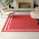Argentino Abstract Machine Woven Chenille Area Rug in Red