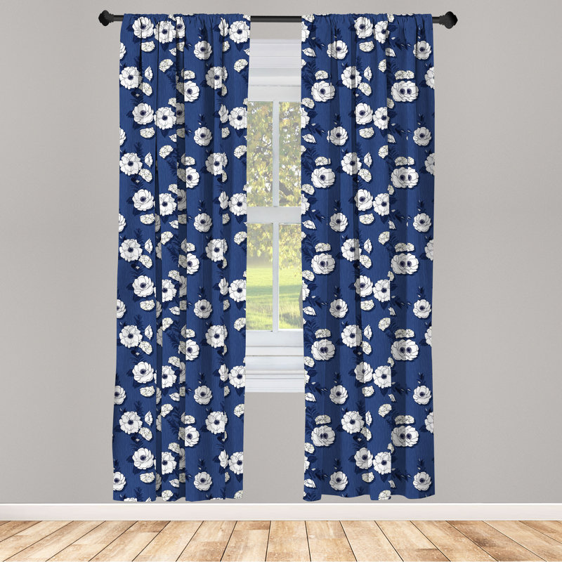 Rideaux à 4 panneaux floraux East Urban Home, L 28 po x L 63 po