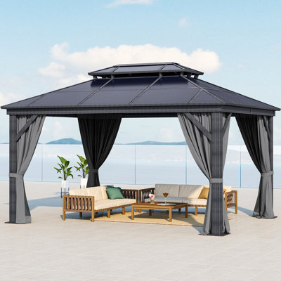 Double Roof with Aluminum Frame Patio Gazebo