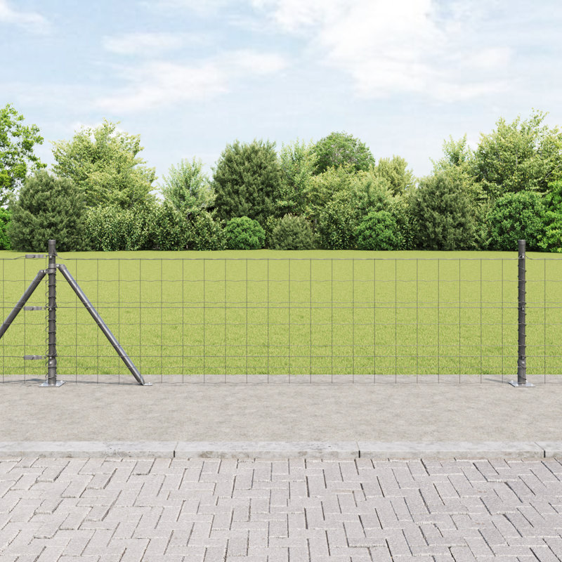 Galvanised Steel Border Fencing, 60 x 5000 x 0.2 cm, Grey