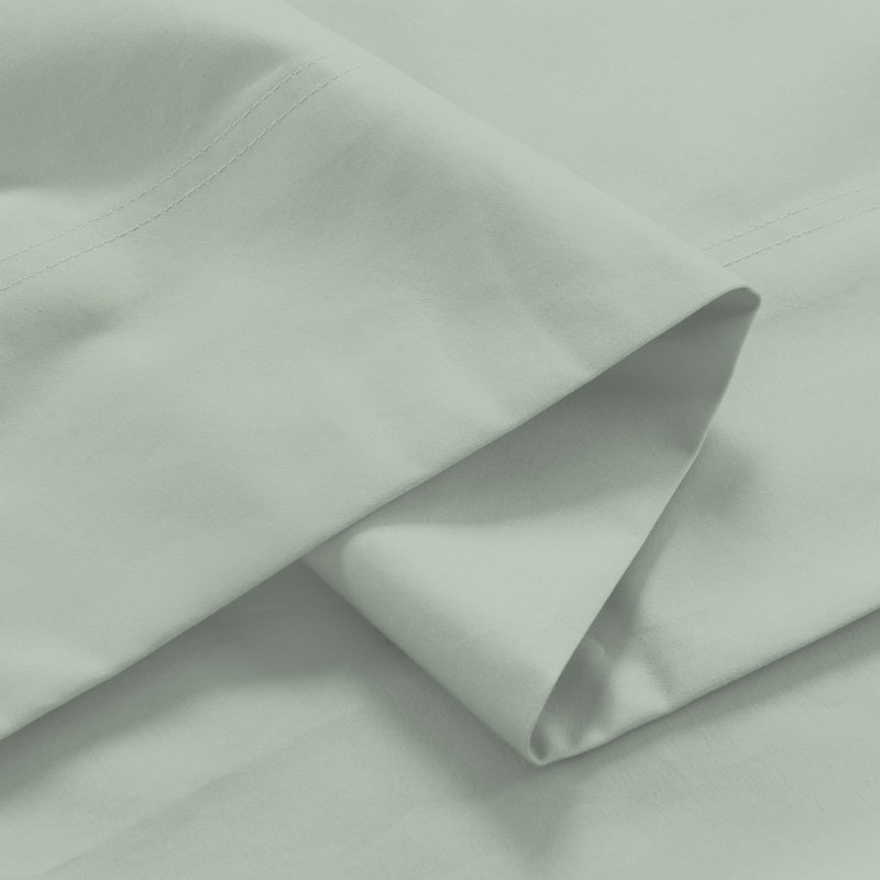 Soft Green Twin XL Cotton Blend Percale Sheet Set
