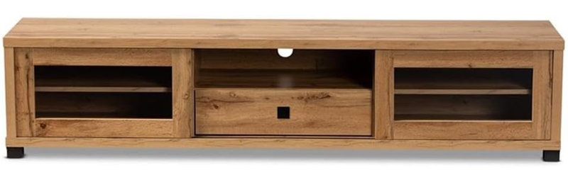  Modern Contemporary Oak Brown Wood 1 Drawer TV Stand