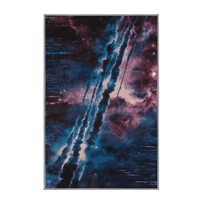 Machine Washable Space Purple Area Rug