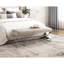 Banc moderne pour hall d'entrée avec siège en chenille taupe rembourré de mousse, structure en fer finition champagne, mesure de profondeur de 16 po avec chenille confortable, ton métallique, largeur de siège de 48 po, capacité de 300 lb