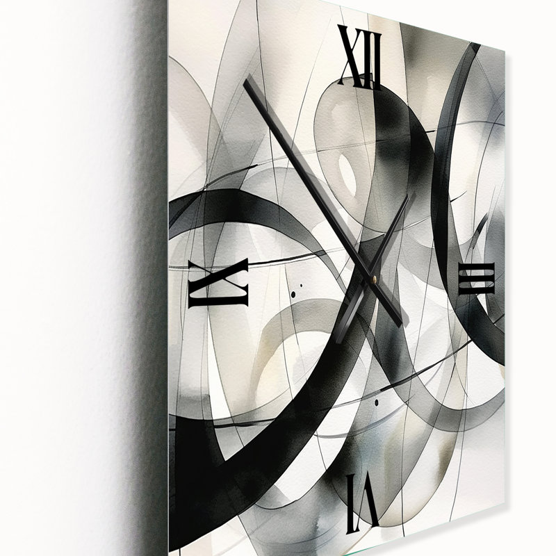 Abstract Neutral XV - Abstract Metal Wall Clock, Oversized