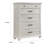 Avy Tall Dresser Chest, Light Mist Gray Pine Wood, 5 Spacious Drawers