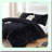 Plush Black Velvet Queen Comforter Set - Fluffy Fuzzy Double-Sided Bedding with Soft Shaggy Texture - 3 Piece Set with 1 Comforter and 2 Pillowcases