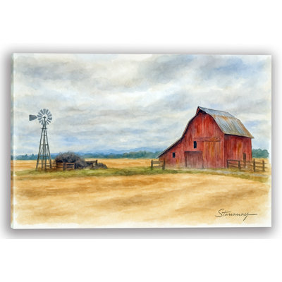 Rustic Farmstead - Watercolor Canvas Art