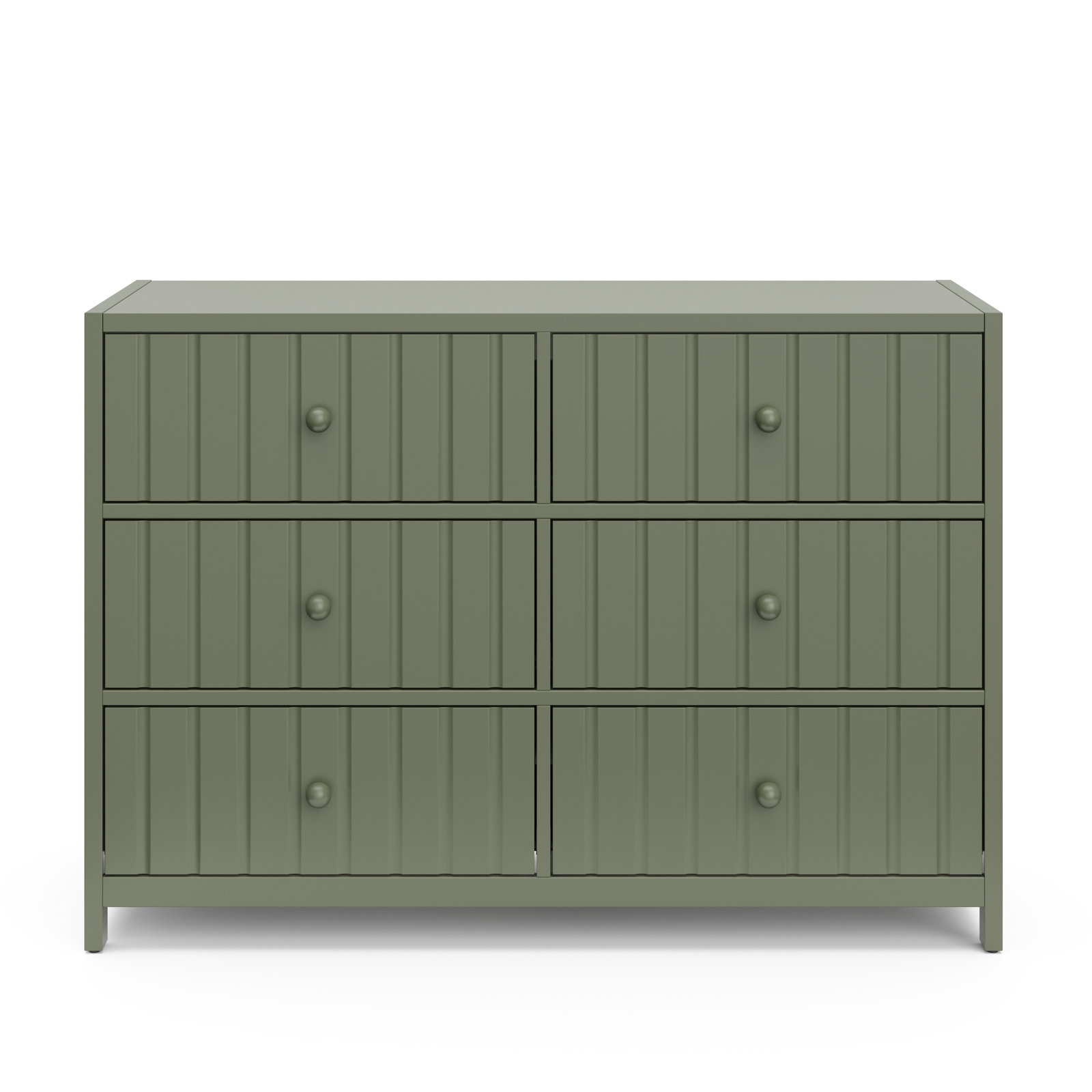 Teddi 6 Drawer Double Dresser, Olive
