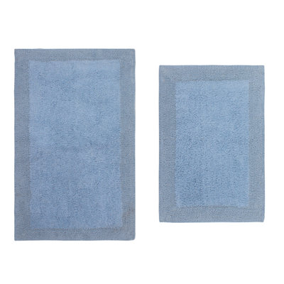 Luxury 100% Cotton Bath Rug (Set of 2) Reversible