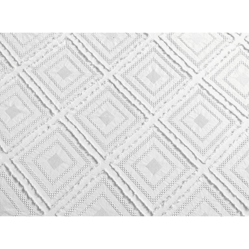  Parure de lit carrée en microfibre prélavée, Housse de couette simple + 1 taie décorative, Blanc
