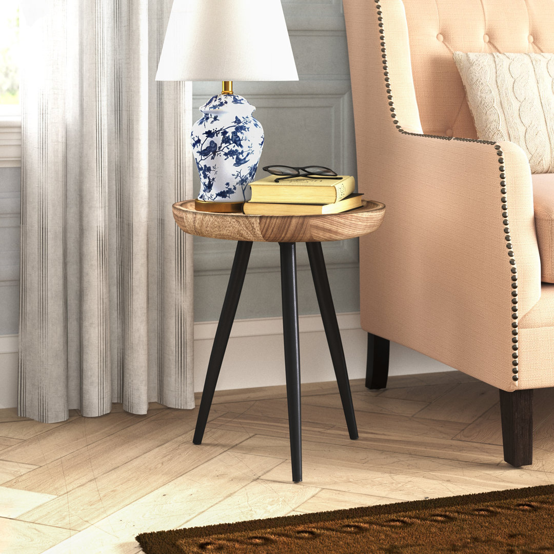 Castiglia Solid Wood 3 Legs End Table Mercury Row® Color: Natural
