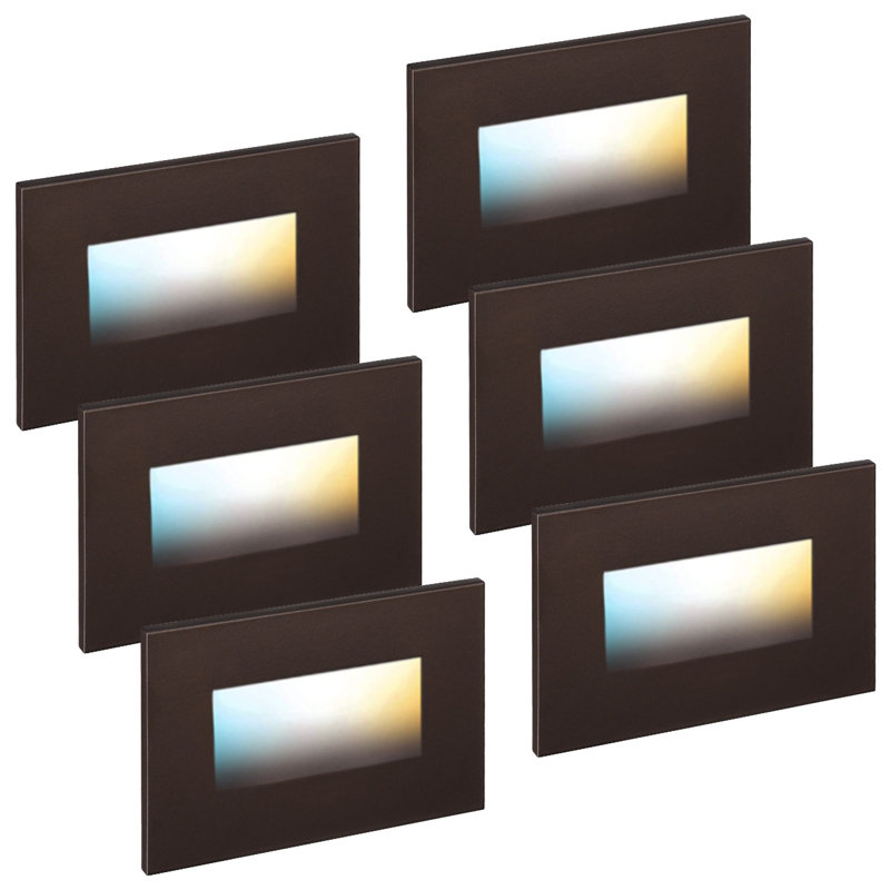 Black Dimmable LED Indoor Outdoor Step Lights Pack of 6