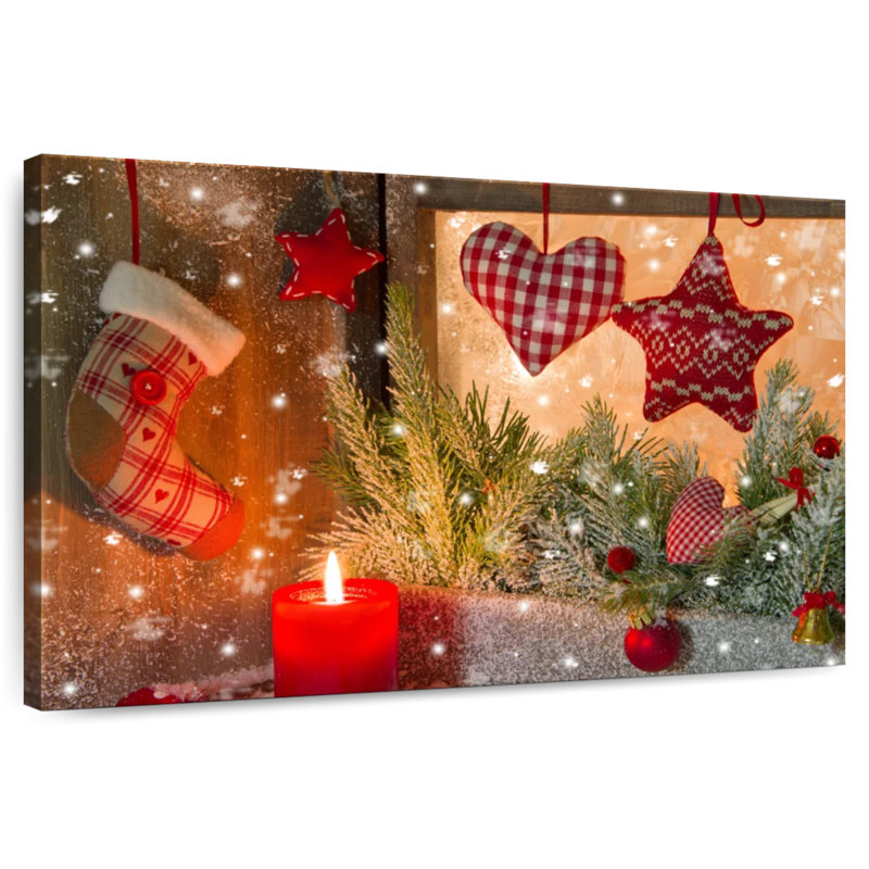 Décorations de Noël rouges, H 20 po x l 30 po
