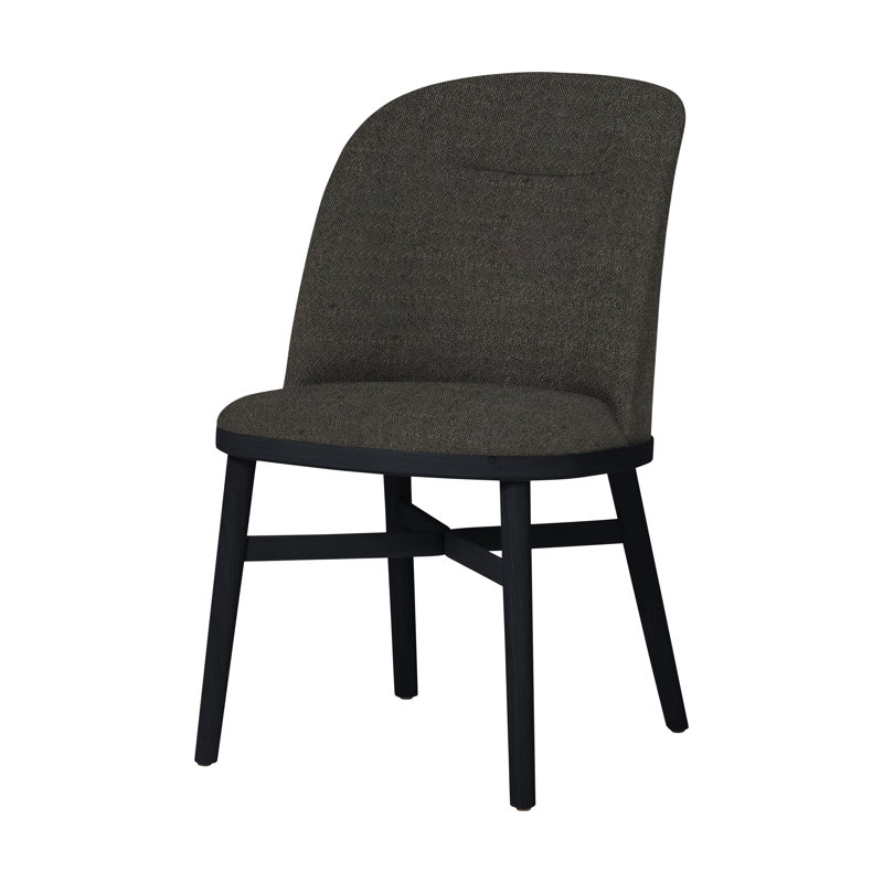 Bund Upholstered Dining Chair, Canvas Natural, Black Oak