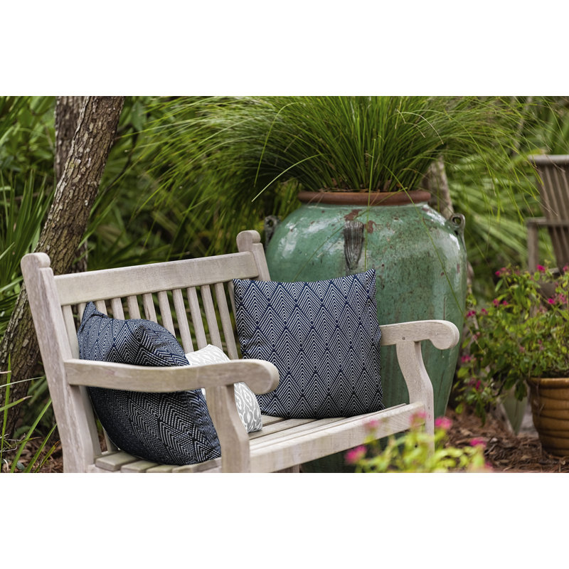 Housse et insert de coussin carré d'extérieur Mangham, Motifs géométriques, bleu marine, H 20 po x l 20 po