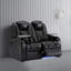 Fauteuil de cinéma inclinable électrique en cuir fleur avec ports USB et porte-gobelets, rangée de 2