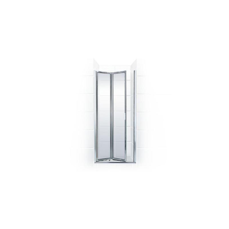Paragon Double Hinge Bifold Shower Door, Clear, 70" x 33", Brite Silver (Chrome)