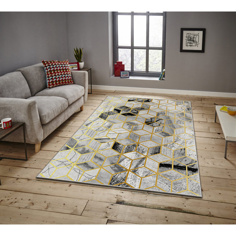 Luxurious Velvet Area Rug, 4.6 x 7.2 Feet | 100% Polyester, 740 g/m² | Non-Slip Felt Dot Underside, Machine Washable | Digital Print Design, Easy to Clean, Perfect for Living Room & Bedroom Décor
