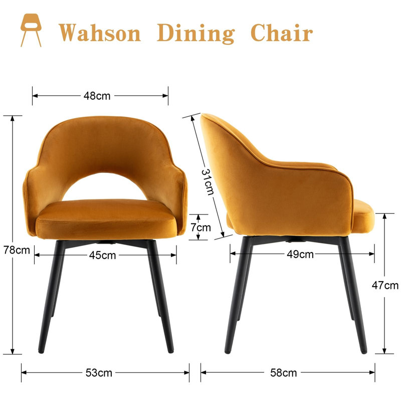 EWX19027DC 47cm H Side Chair, Yellow