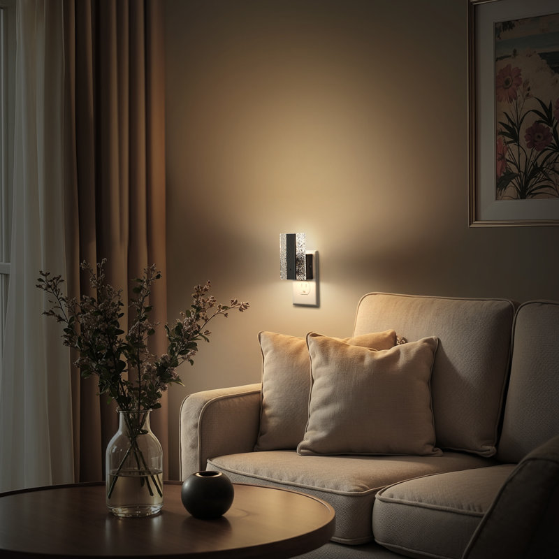 Veilleuse moderne en acrylique à intensité variable avec lumière chaude, à brancher