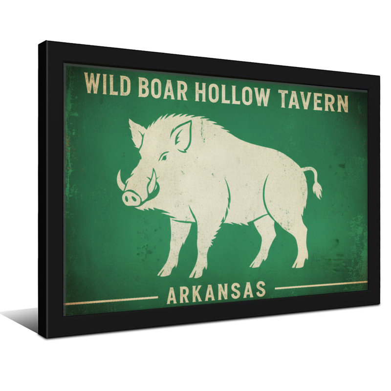 Animaux, sangliers, crosse, taverne, Arkansas, H 20 po x l 30 po, Toile tendue, Ne s’applique pas