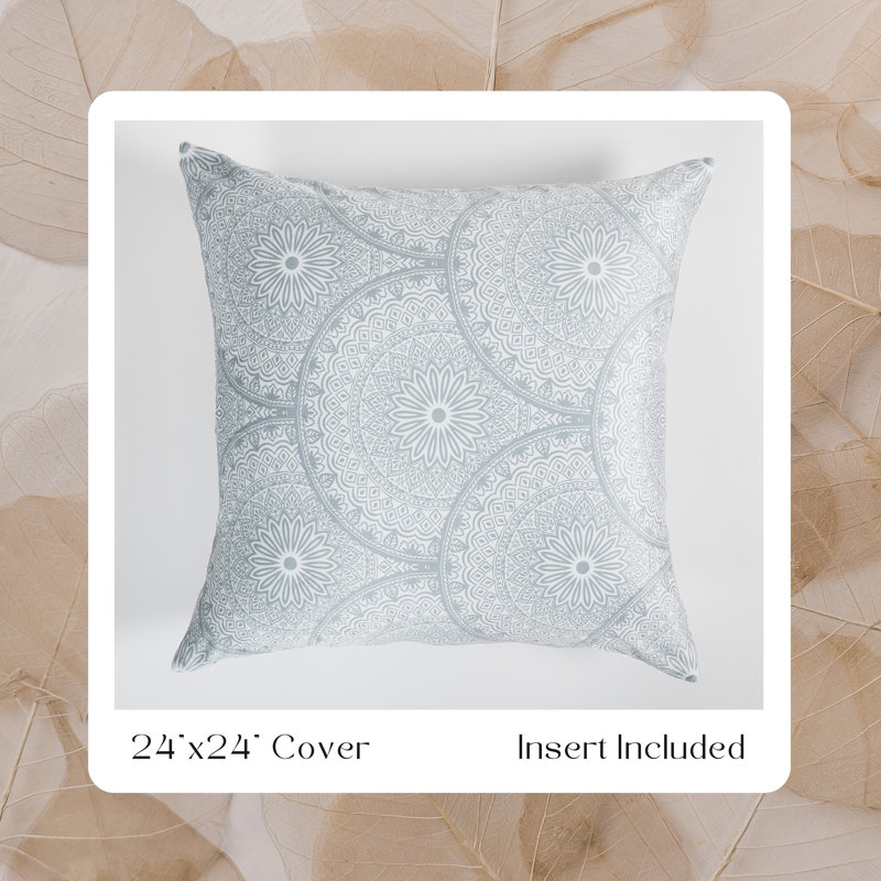 Geometric Gray Throw Pillow 24"