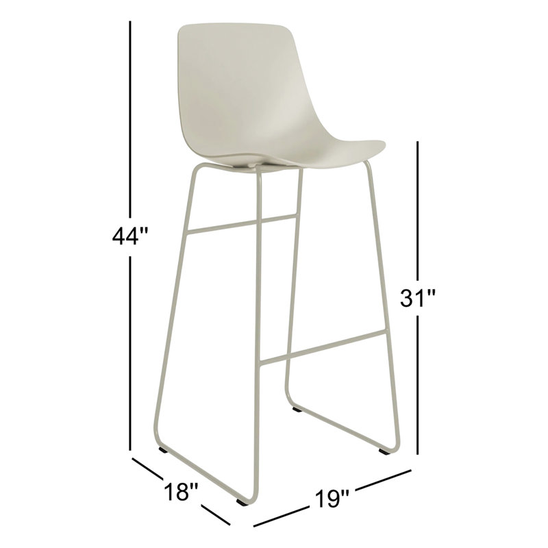 Clean Cut Stool with Metal Frame, Bar Stool (31” Seat Height), Putty