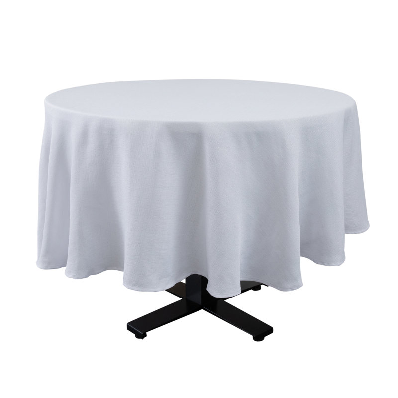 Tyia Round Polyester Tablecloth, White
