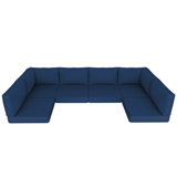 Hokku Designs - 14 Piece Outdoor Sectional Cushions,Water-Resistant Patio Funiture Sectional Cushion Fits 6-seat Rattan Conversation Set Sofa Seat / Back Cushion (Including 4" High Density Foam )