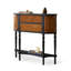 Console en bois massif noir et brun-1187516620