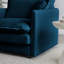 Salon modulaire de salon en bleu - 3 avec structure en chenille haute en bois et canapé confortable
