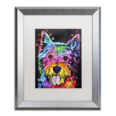 « westie », reproduction d’art sur toile encadrée