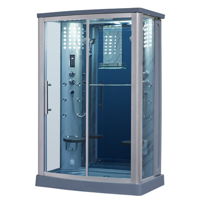 54"" W x 85"" H Framed Rectangle Sliding Steam Shower -  Mesa, WS-803L