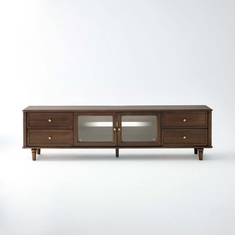 78.74"W Solid Wood Modern Traditional TV Stand, 78.74"L, Ash