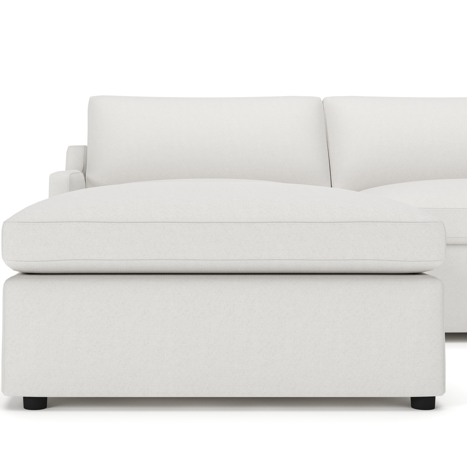 Essex Reversible Chaise Sectional, Macarena Beige Basketweave Fabric