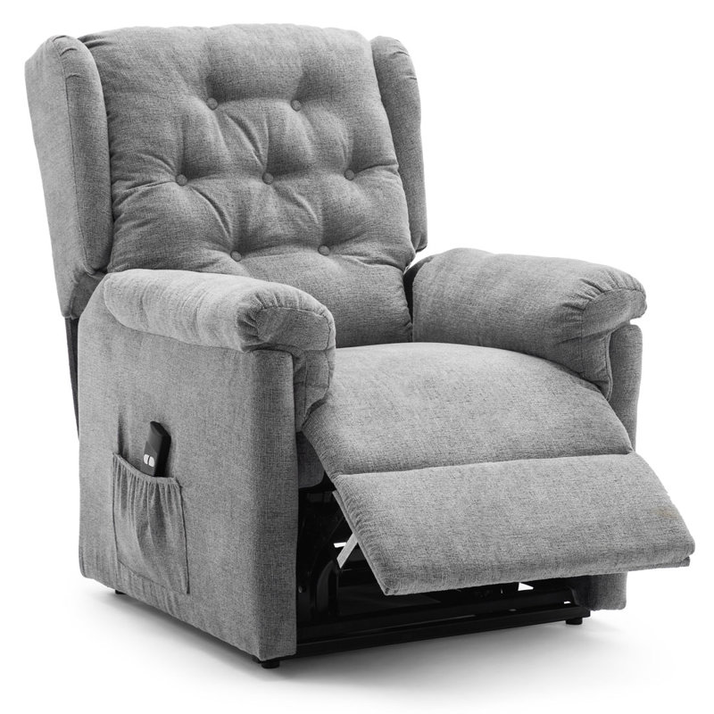 Warwickshire 79cm Wide Lift Assist Wing Chair Recliner, Grey  100% Polyester