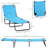 Sky Blue Chaise Lounge Pool Chair - 5-Recline Levels, Lightweight Steel, Outdoor Sun Tanning, Fits Beach, Yard, Patio Beach Folding Reclining With 5 Settings, Steel Frame, For Enjoyment