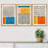 Abstract Vibrant Color Blocks " Mid-century Modern Multicolor Block Colorful Framed Abstract Geometric Canvas Print Wall Art " 3 - Pieces-75848669-75848670