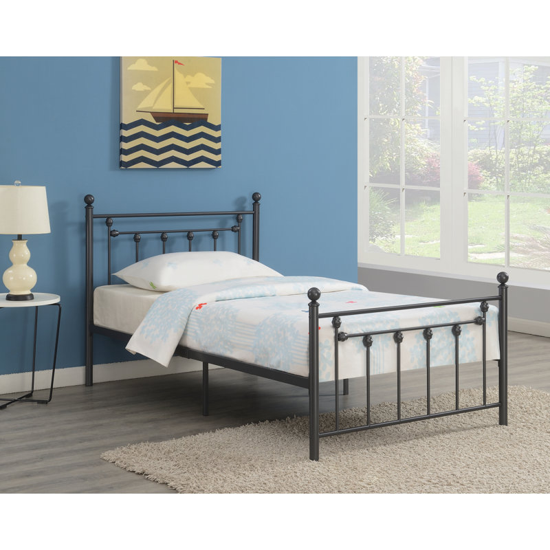 Angela Metal Spindle Bed, Gunmetal, Twin