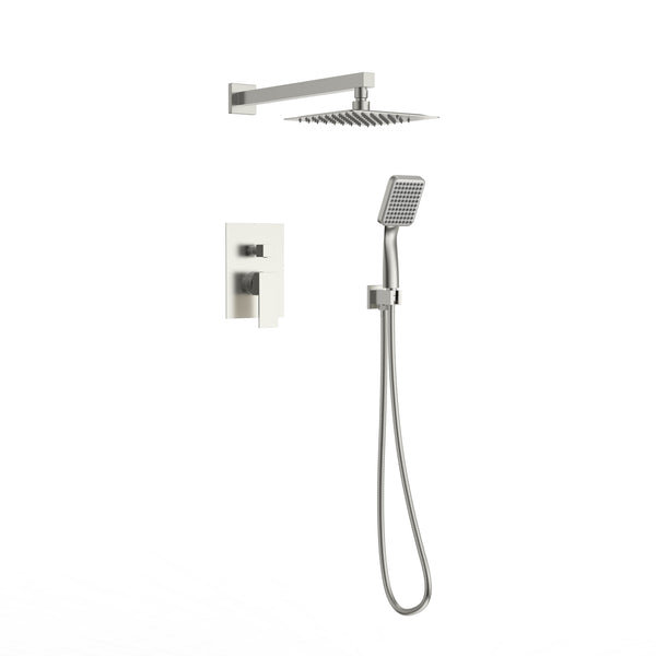 DAX Roma Square Shower System, Brush Nickel, Nickel
