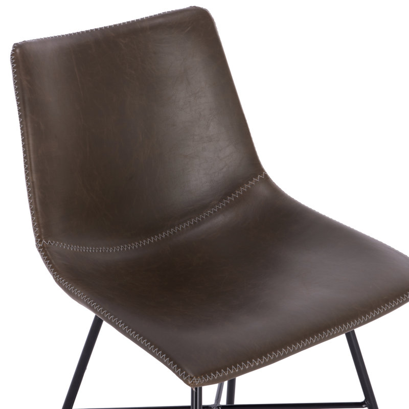 Bela Vegan Leather Dining Chair, Brown Faux Leather