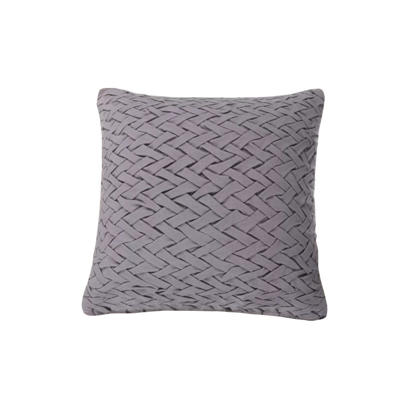 Borislav Cotton Throw Pillow, 18" H x 18" W x 4" D, Light Gray